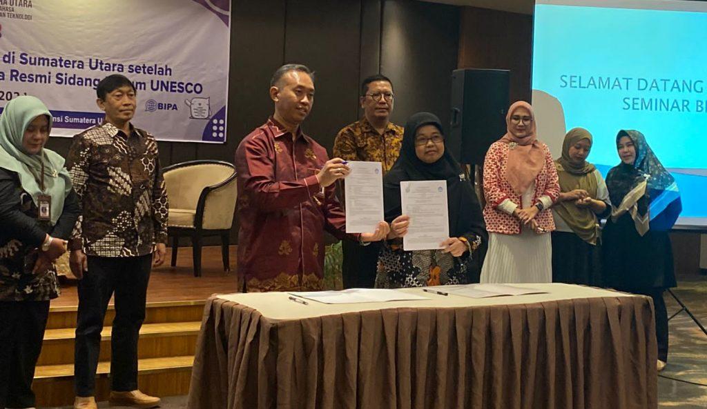 Signing of the Work Plan Between the UPT Language Center of UIN Syekh Ali Hasan Ahmad Addary Padangsidimpuan and the North Sumatra Language Center at Le Polonia Hotel, Medan